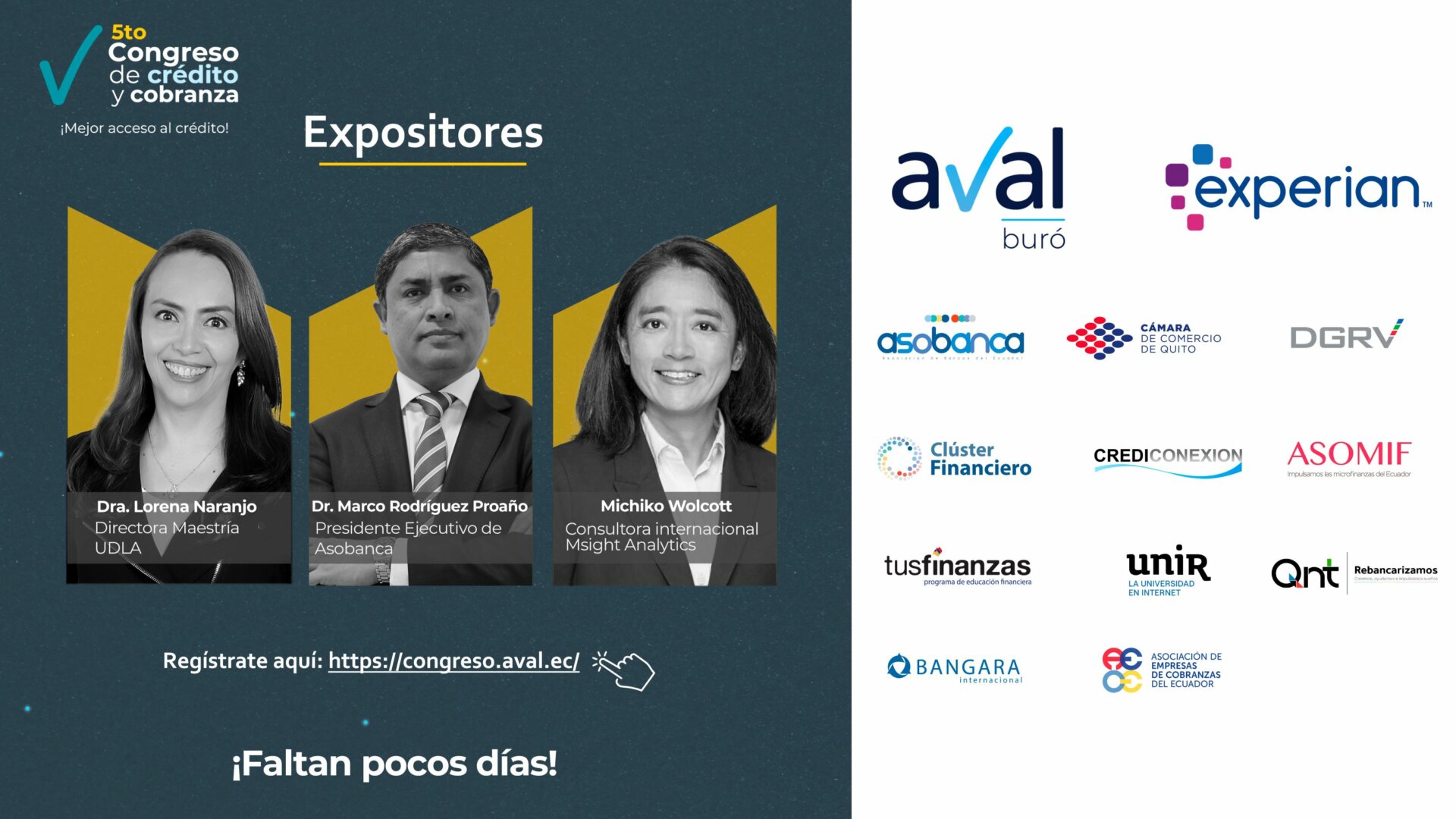 Expositores del 5to Congreso, Naranjo, Rodríguez y Wolcott.