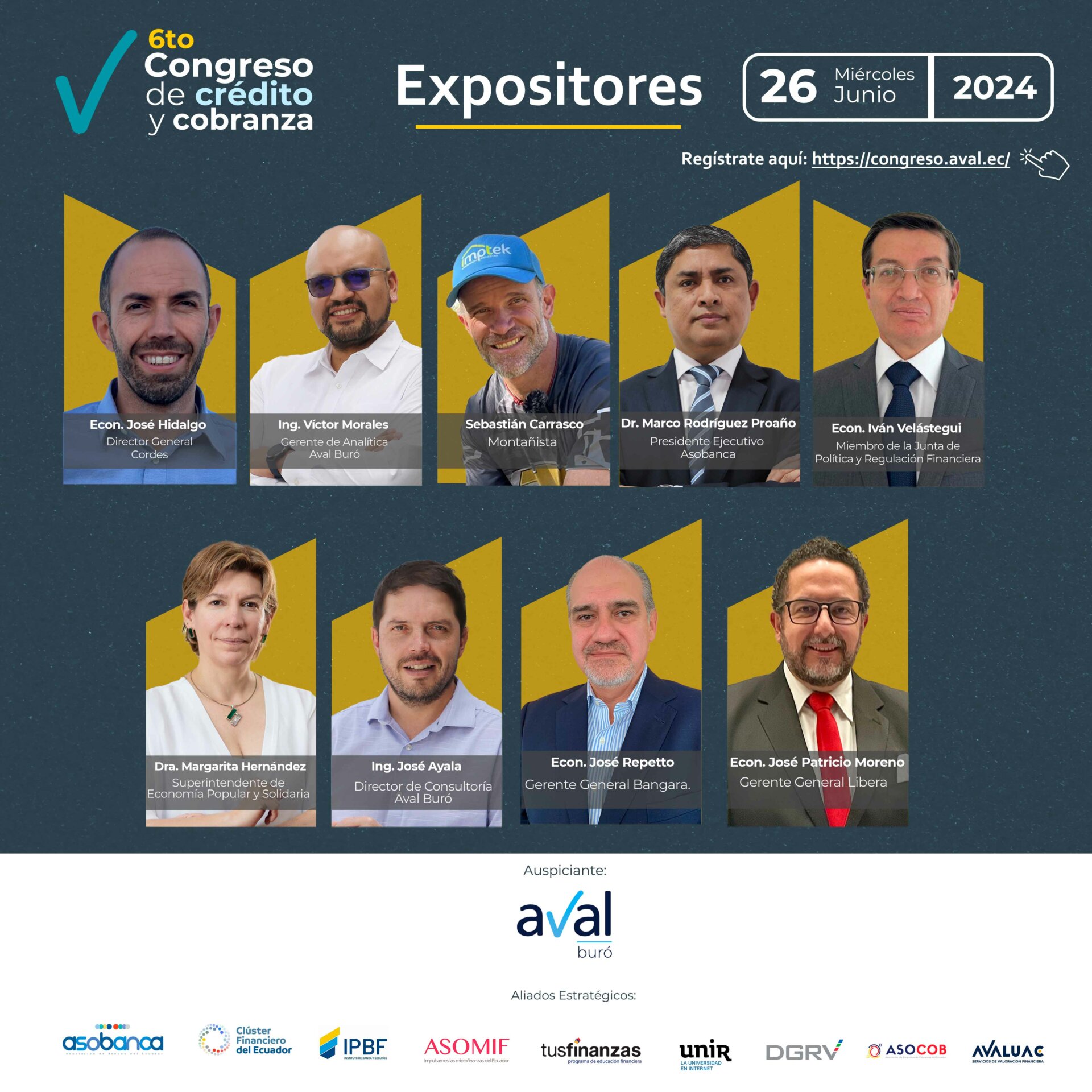 Expositores del 6to Congreso de crédito y cobranza